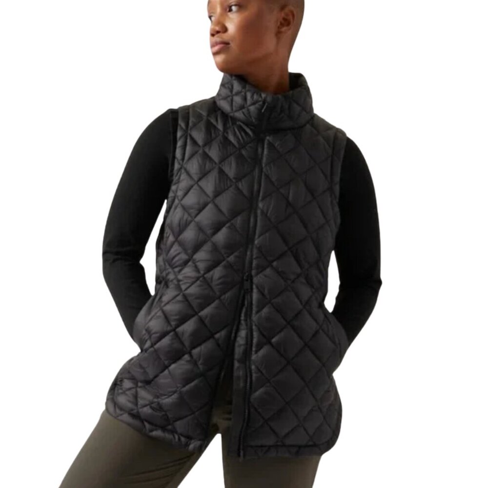 COPY - Athleta Whisper Featherless Puffer Vest - Black - Size Small